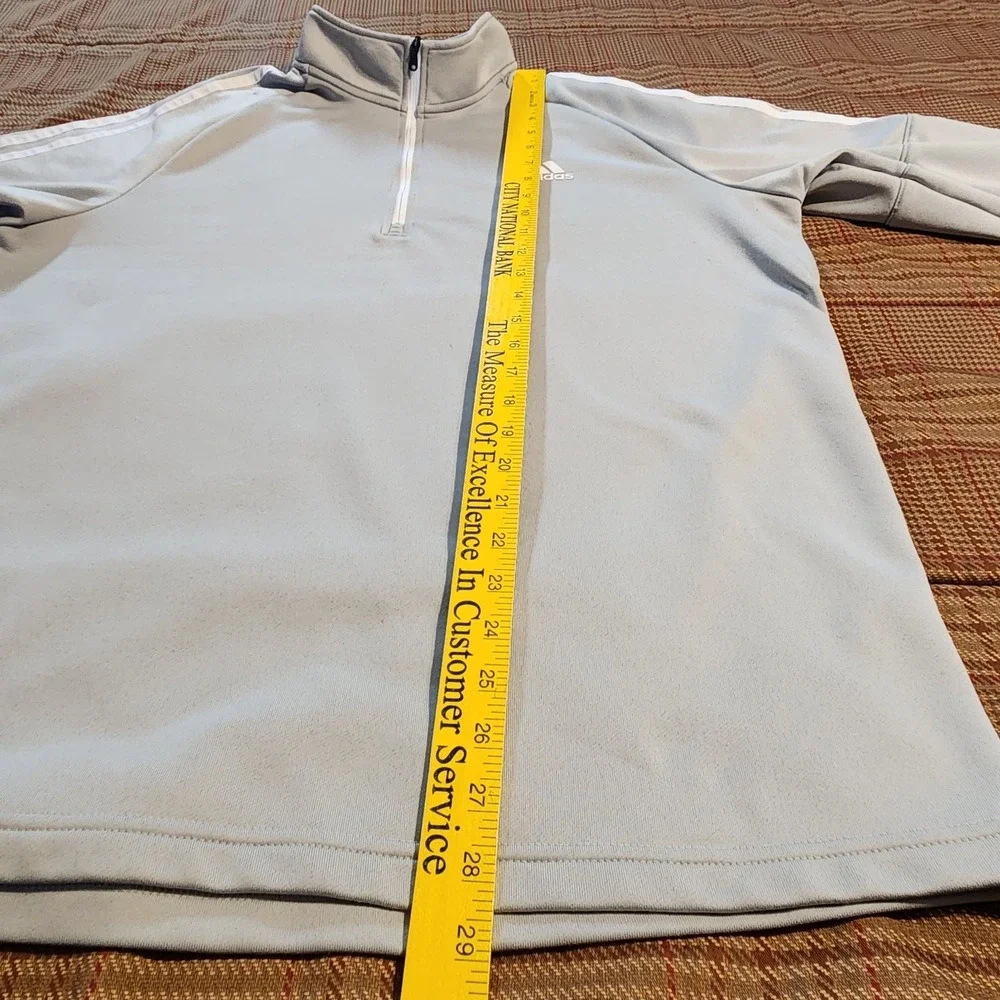 Adidas Mens Golf Performance 1/4 Zip Pullover Jacket Gray Size Large L Athletic